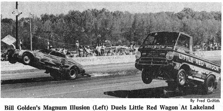 Magnum Illusion and Little Red Wagon in a 1978 Lakeland wheelstand exhibition