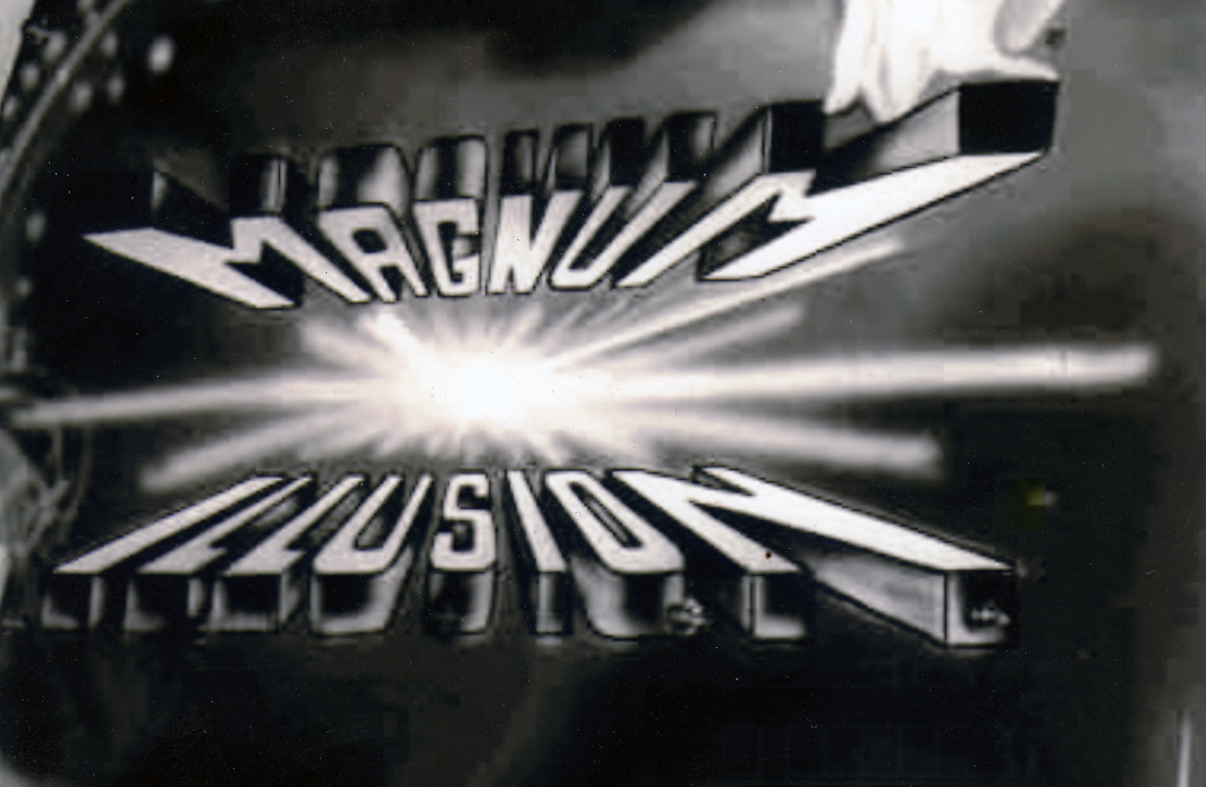 Close view of the painted Magnum Illusion lettering, showing its dimensional shading and central starburst.